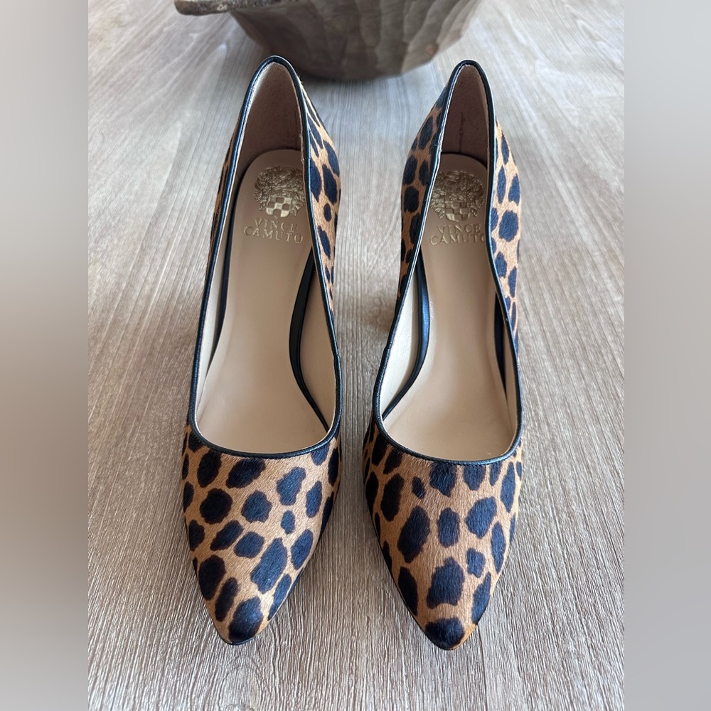 Vince Camuto Talise2 Cow-Hair Block Heels Leopard 10 NWB - Picture 5 of 14